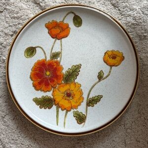 Mikasa CALIFORNIA POPPIES Natural Beauty Rust Yellow Poppies Salad Plates Set 3